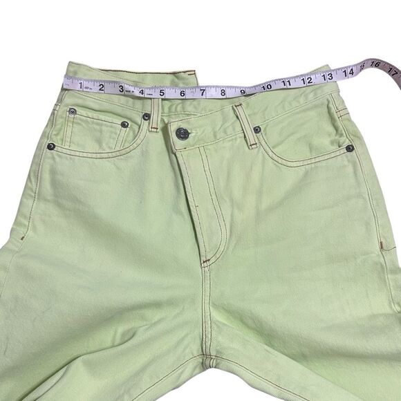Agolde Neon Green Slanting Overlapping 5-button Jeans Size 25 - Picture 10 of 16